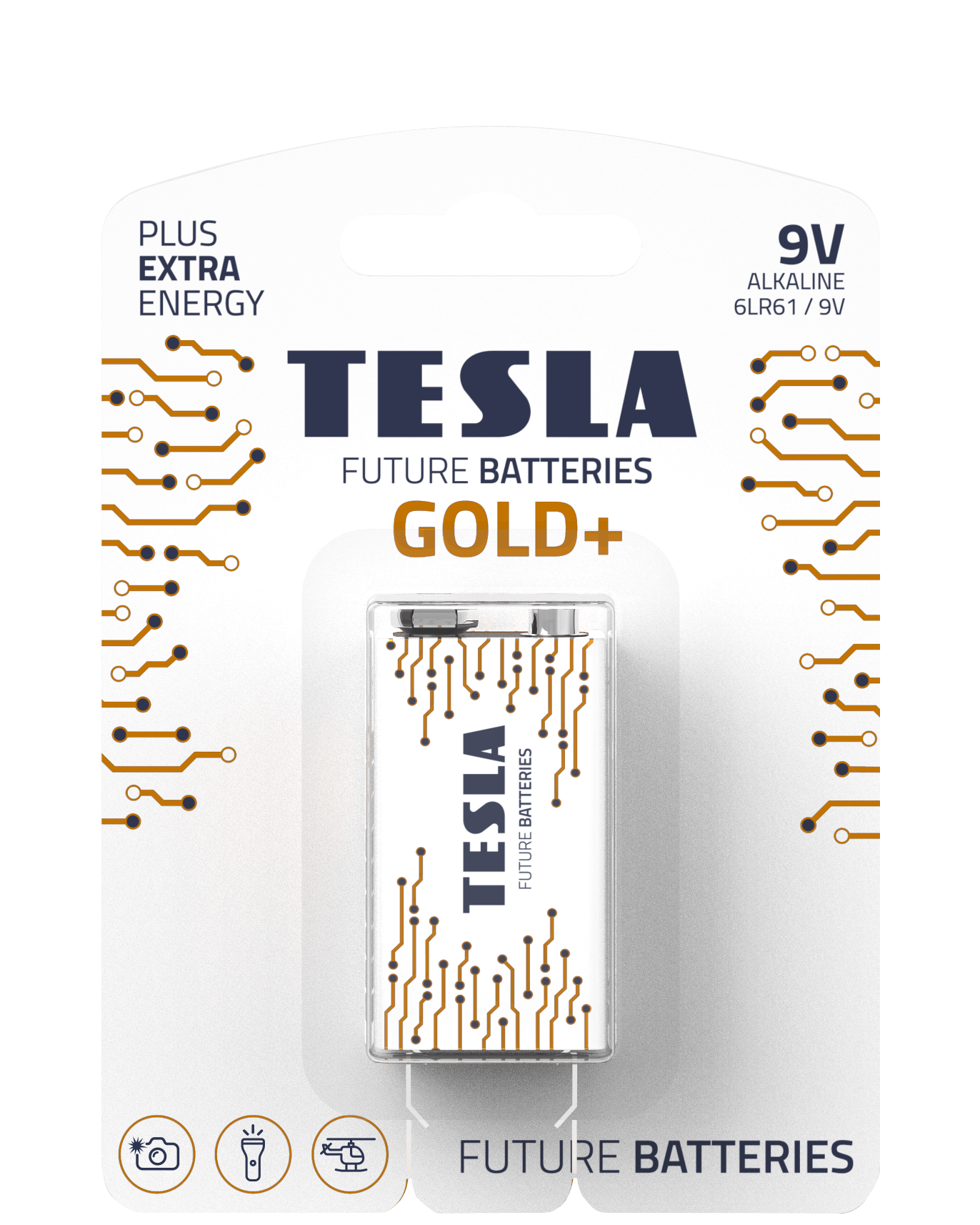 Blister 1 pila Tesla 9V GOLD+ 6LR61