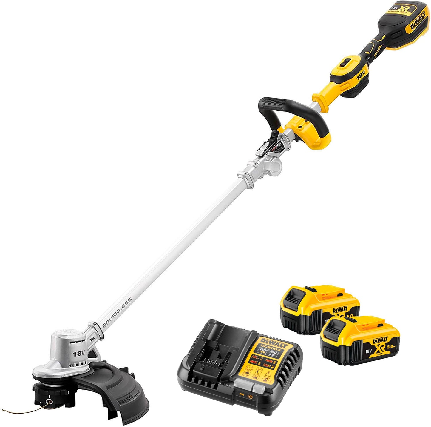 Desbrozadora sin escobillas XR 18V 36cm con 2 baterías 5Ah Dewalt DCMST561P2