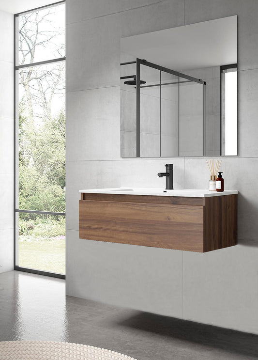 Conjunto de Baño Mueble Box Nogal Valenti + Lavabo Ada VisoBath VISOBATH - 1