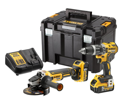 Kit 18V Taladro Percutor + Amoladora + 2 bat 5.0Ah + Maletín Dewalt DCK2080P2T DEWALT - 1