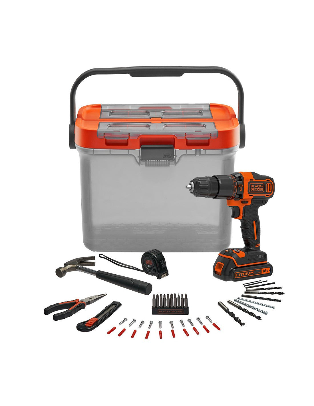 KIT Taladro Percutor 18V + accesorios Black+Decker BCKSB05 DEWALT - 1