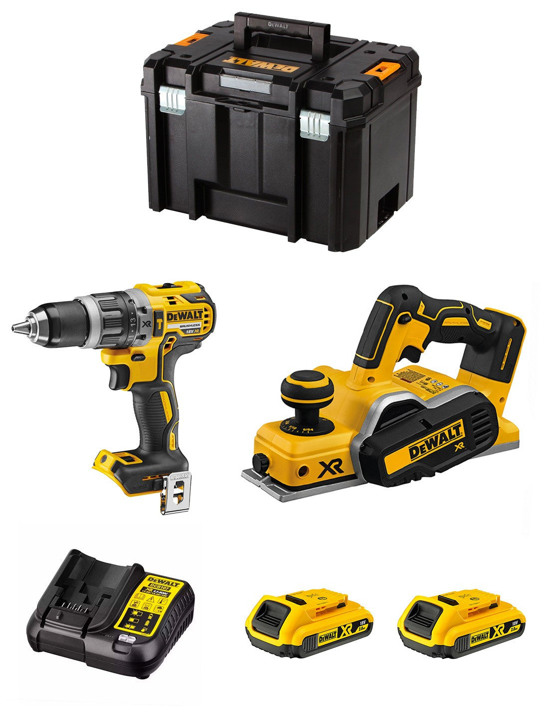 Dewalt DCD796 Hammer Drill Kit + DCP580 Brush + 2bat 2Ah + Charger + TSTAK VI DCK280D2