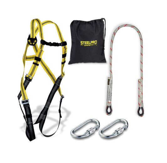 STEELSAFE-1 anti-fall kit with dorsal attachment + rope + 2 carabiners Marca 1888KIT1SIN
