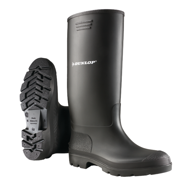 Bota de agua PVC caña alta negra Dunlop 380PP