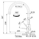 Grifo de Cocina Caño Giratorio Eos Neo Swivel Antracita Franke FRANKE - 2