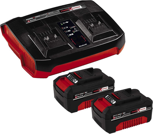 Double Charger Kit + 2bat 4.0Ah Einhell 4512112