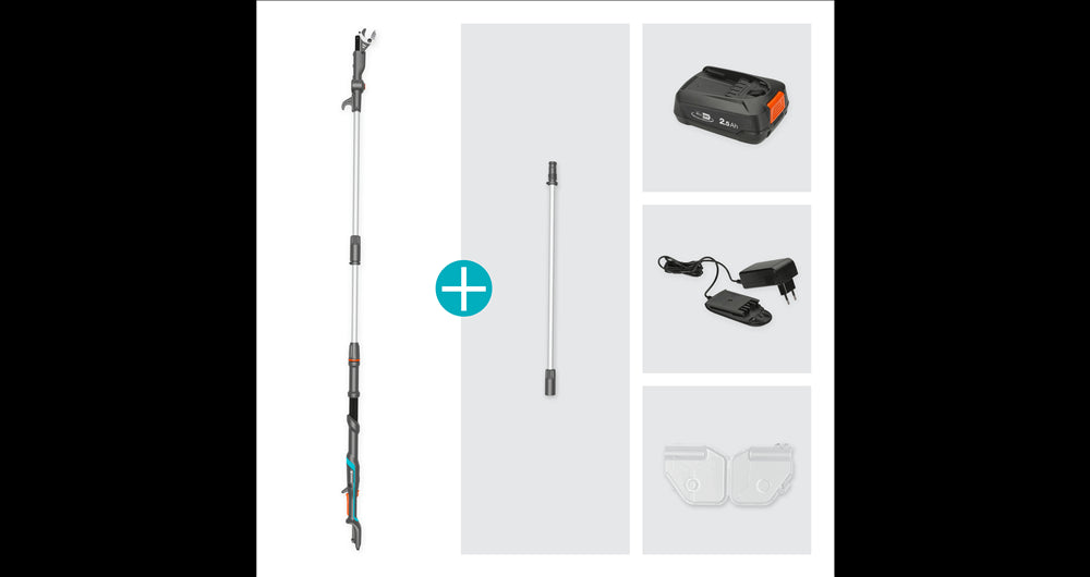 Set Cortarramas telescópica Highcut 360/18V P4A Cargador + Batería Gardena 14776-20 GARDENA - 7