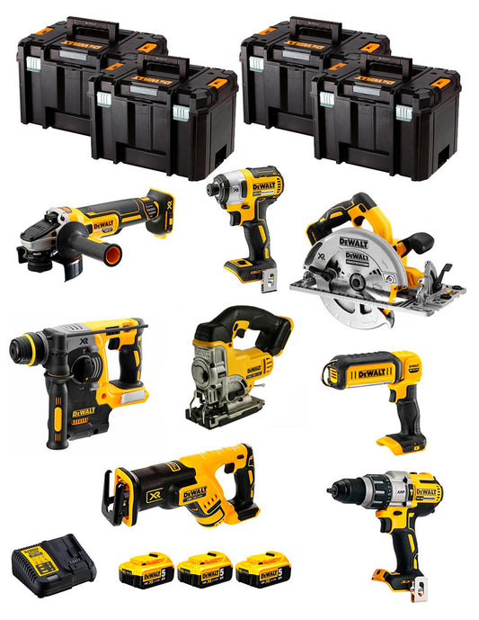 Dewalt Kit 8 tools + 3 bat 5ah + DCB115 Charger + 4xTstak VI Kit DCK870P3 