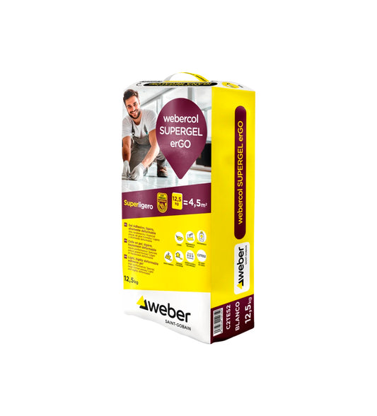 Lightweight 12.5 kg super-adhesive gel Webercol SUPERGEL erGO