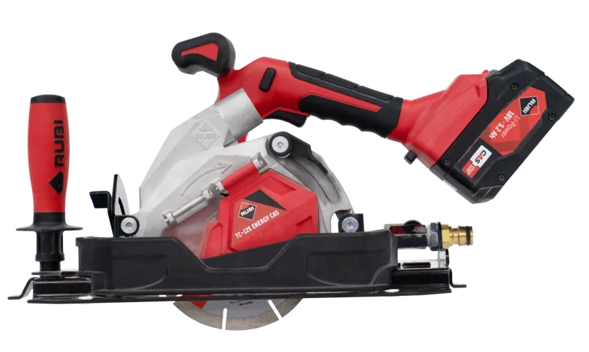 TC-125 G2 Energy Cas Rubi cordless circular cutter for large-format ceramic tiles