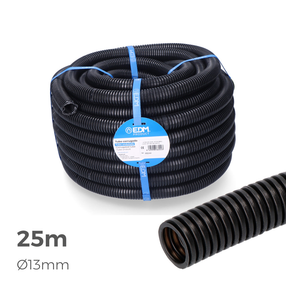 Corrugated conduit for indoor use, 25 m, CE, EDM