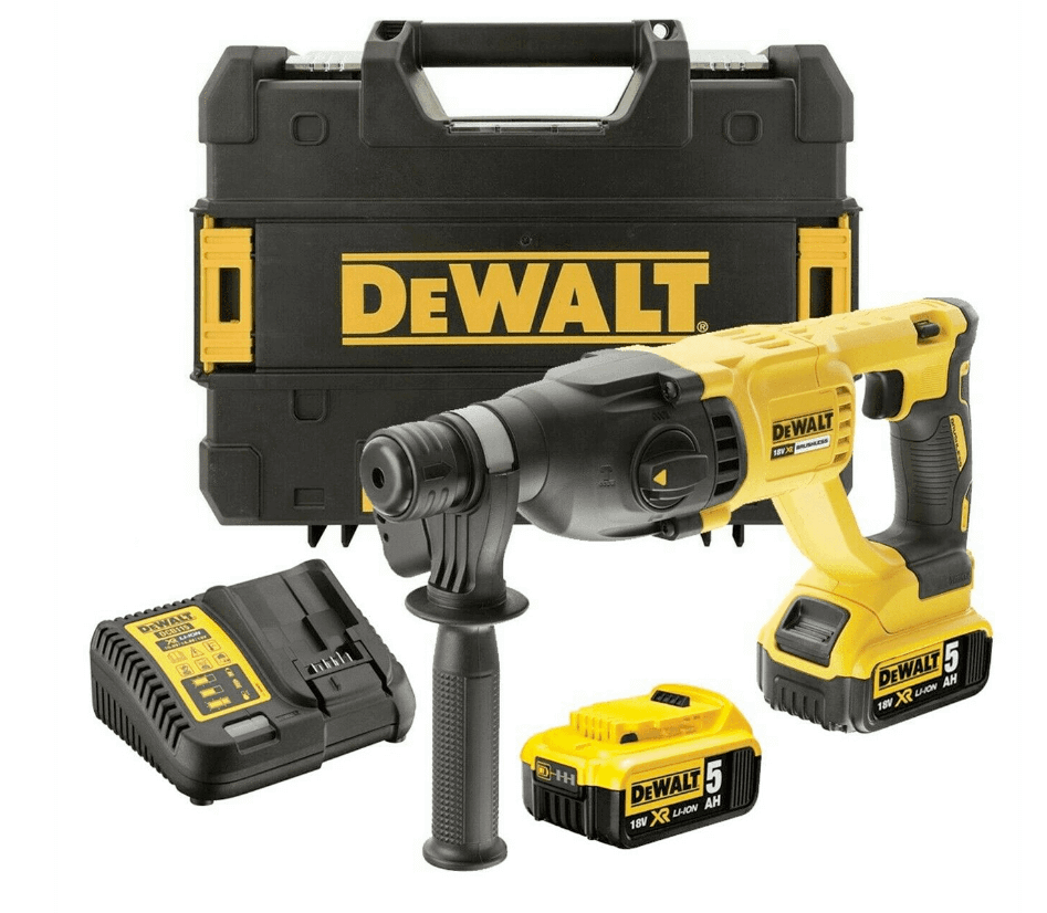 Martillo ligero 18V SDS-Plus 2,6 J con 2 baterías 5Ah y maletín Dewalt DCH133P2