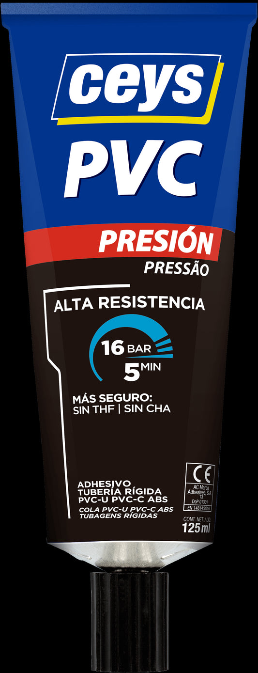 Tubo Adhesivo para tuberías rígidas de PVC PRESIÓN Ceys 125ml