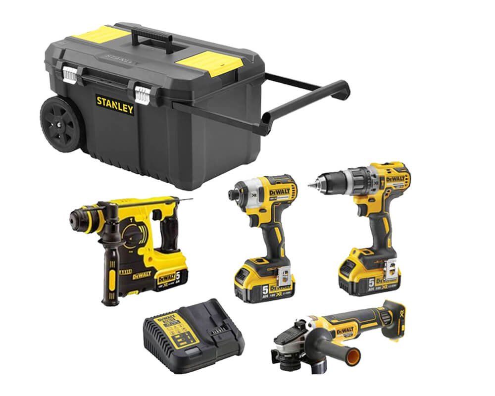 Power Kit Dewalt Martillo + Taladro + Amoladora + Atornillador Impacto DCK435P3