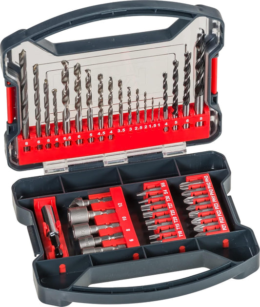 KWB 49109104 41-piece drill bit set for metal, wood, and stone