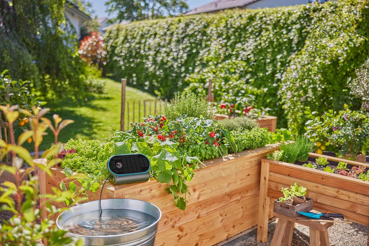 Set de riego por energía solar automático AquaBloom L Gardena 13330-20