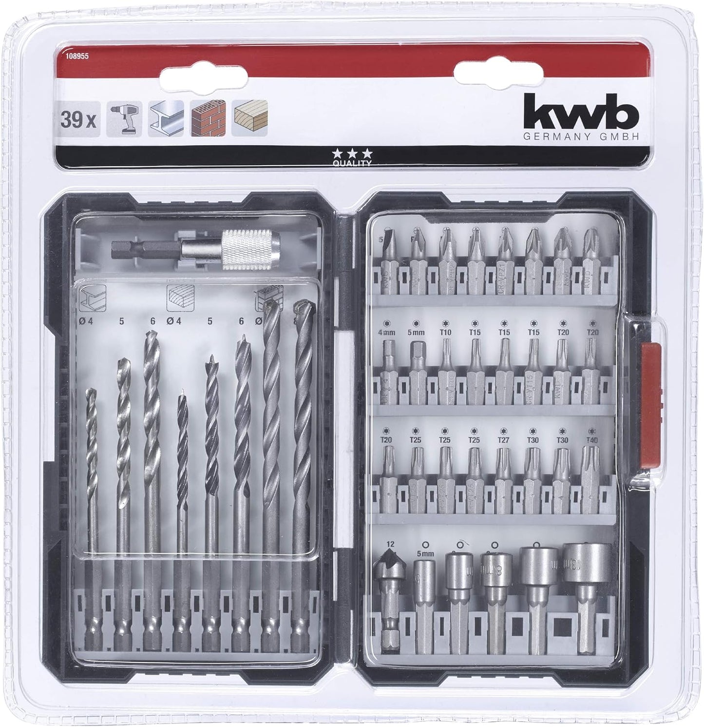 Juego de brocas y puntas 39pcs KWB 49108955