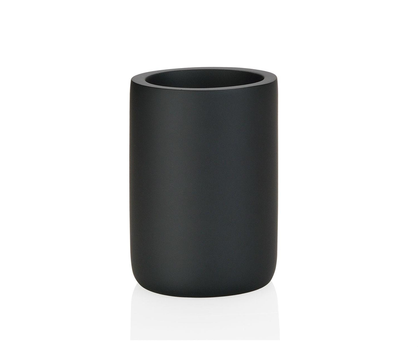 Portacepillos de poliresina negro mate Ø7×10 cm Andera House