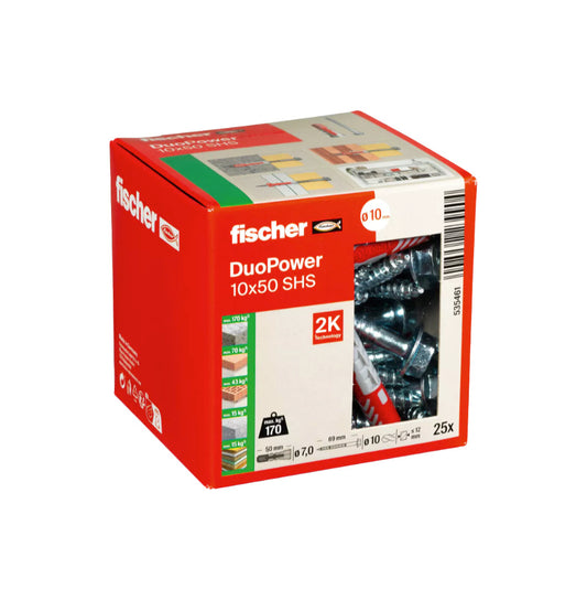 Box of Taco Duopower 10x50S + Fischer Screw 25 pcs