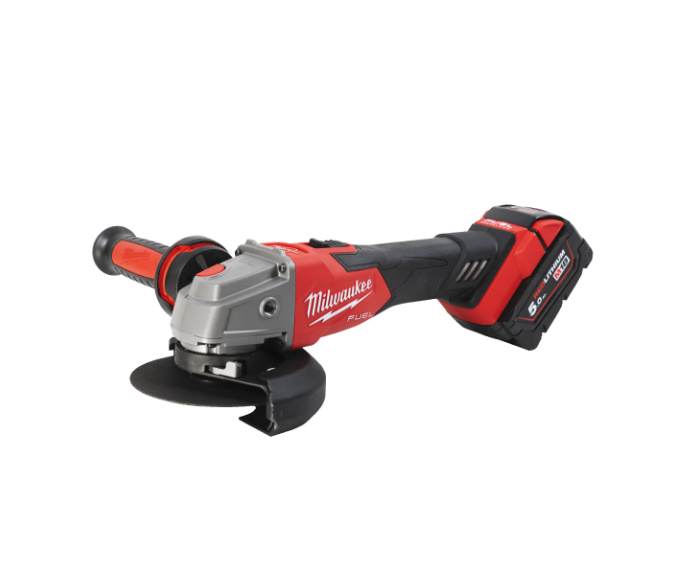M18 125 mm angle grinder with brake and paddle switch + 2 × 5 Ah batteries + charger + Milwaukee case, M18 FSAG125XB-502X