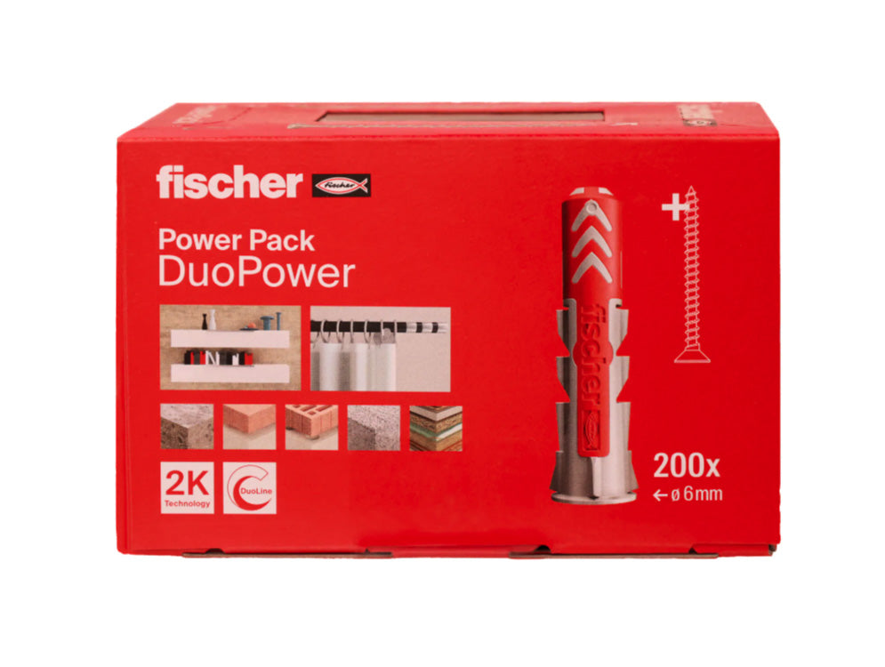 Fischer DuoPower 6x30 box + PowerFast II 4.5x40 screw, 200 pcs.