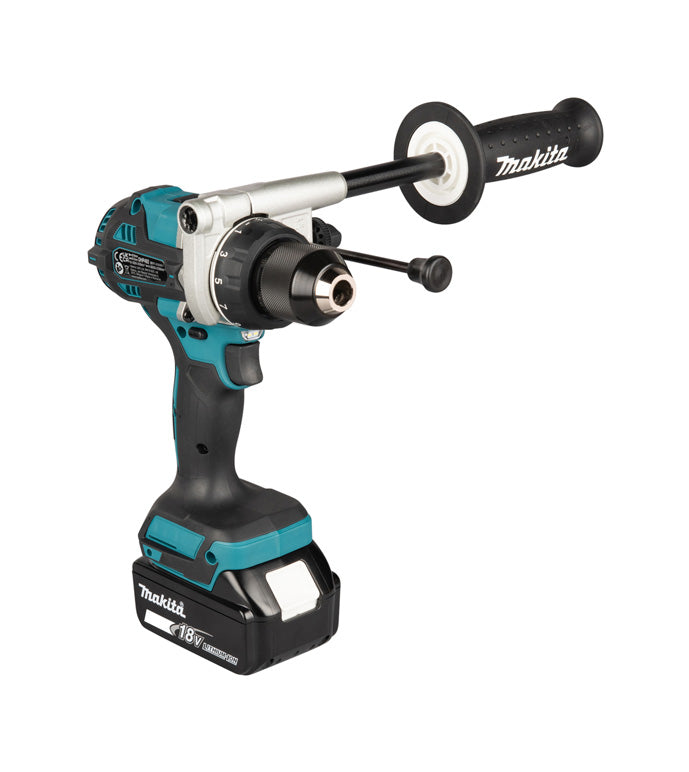 Combo 18V Taladro DHP492 + Amoladora DGA504 + 2 bat 5Ah + Cargador + Maletines Makita DLX2552TJ