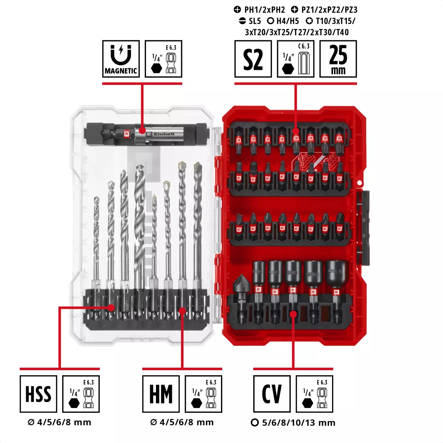 Juego de puntas y brocas M-CASE 39pcs LS Einhell 49108763