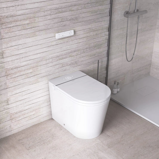 Mizubath Rada Floor White Japanese Toilet with Smart Cleaning