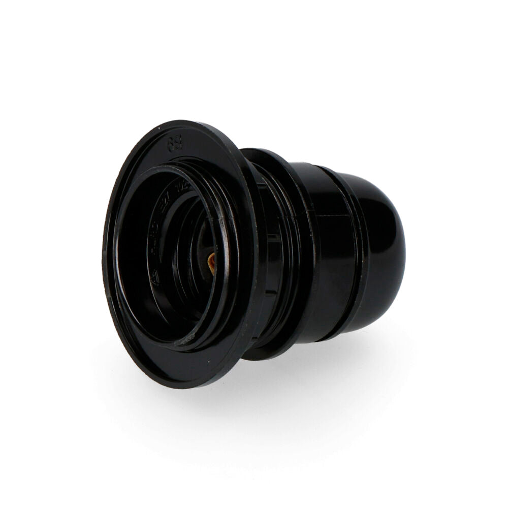 Approved E-27 half-threaded lamp holder + black washer, EDM