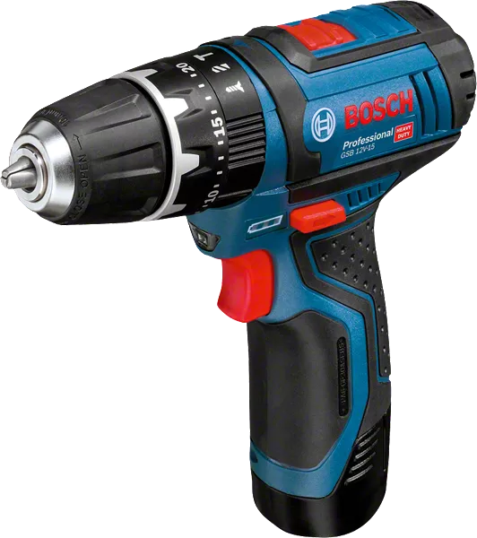 Taladro GSB 12V-15 + bat 2Ah + juego de 25 puntas + cargador Bosch