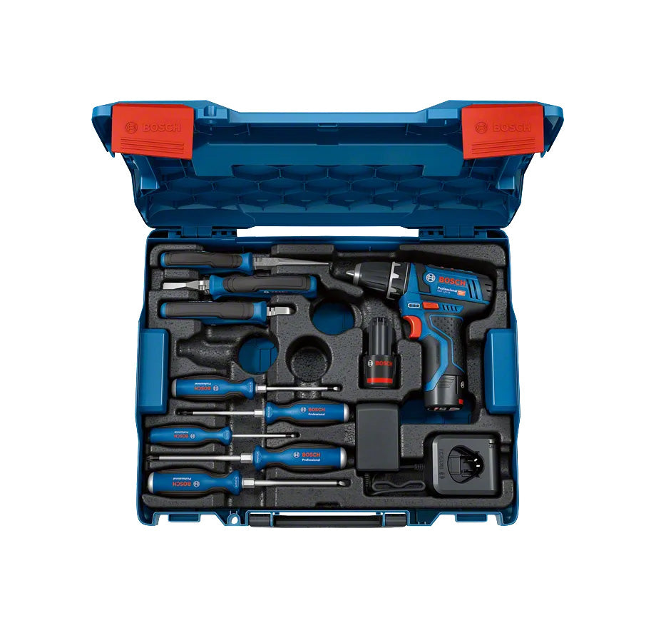 Set Atornillador GSR 12V-15 y herramientas manuales Pro Bosch